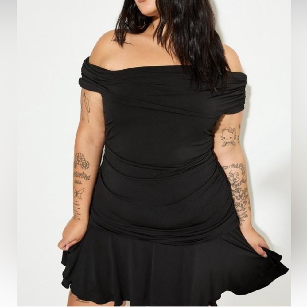 Lovesick off-shoulder mini dress